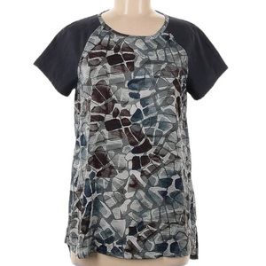 Simply Vera Wang Short Sleeve Print Blouse Size Medium